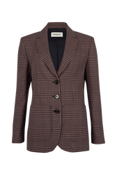 Veste masculine à carreaux prince de galles Carreaux navy/brown vue de face