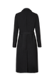 Women Long Black Wool Blend Coat Black back view