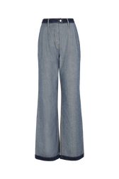 Pantalon à pinces en denim traité sur l'envers Brut vue de face