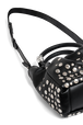 Mini tote bag in leather Black details view 2