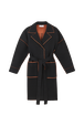 Manteau double face laine femme Noir vue de face