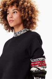 Sweat en coton femme Noir vue de détail 1