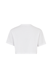 Short-Sleeved Cotton Cropped T-Shirt White back view