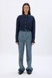 Chemise en flanelle de coton Bleu vue portée de face