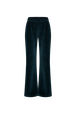 Flared velvet trousers Dark green front view