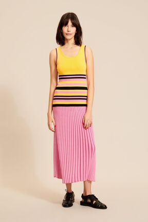 Débardeur rayé multicolore femme Orange vue de détail 1