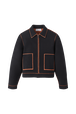 Veste double face laine femme Noir vue de face