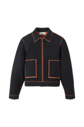 Veste double face laine femme Noir vue de face