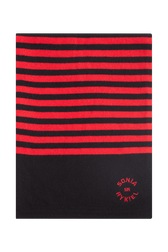 Striped cashmere scarf Black/red front view