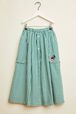 Gingham Girl Long Skirt Green front view
