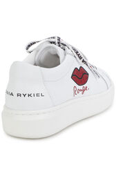 Leather Girl Basket with Glitter Print on the outside White back view