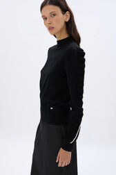 Sweater with ruffle detail Black details view 1