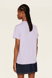 T-shirt multicolore signature femme Lilas vue portée de dos