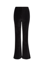 Flared velvet trousers Black front view