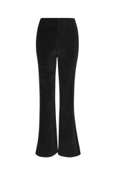 Flared velvet trousers Black front view