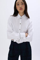 Chemise crop en popeline Blanc vue de détail 1