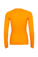 Wool Knit Crew-Neck Slit Sleeves Sweater Orange back view