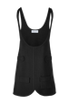 Robe courte sans manches maille milano femme Noir vue de face