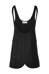 Robe courte sans manches maille milano femme Noir vue de face