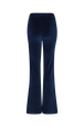 Flared velvet trousers Blue duck back view
