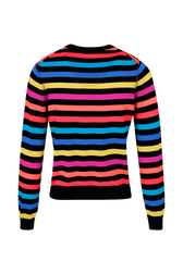 Women Brushed Poor Boy Striped Sweater Multico striped rf back view