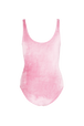Velvet bodysuit Doll pink back view