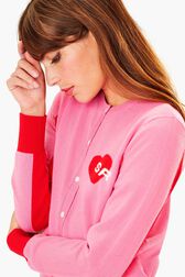 Cardigan cœur SR Rose vue de détail 2