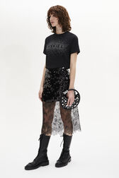 Sequined Midi Skirt Black details view 1