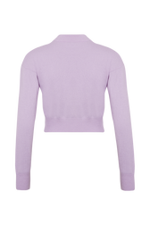 Long-Sleeved Crew-Neck Jumper Lilac back view