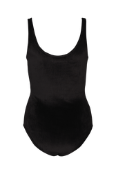 Velvet bodysuit Black back view