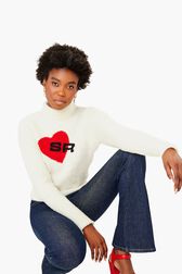 Sonia Rykiel Heart Turtleneck White details view 1