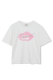 Lips and Signature Tee Ecru front view