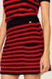 Women Big Poor Boy Striped A-line Skirt Black/red details view 2