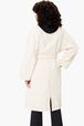 Punch Needle Embroidered Coat Ecru back worn view