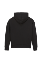 Women Cotton Jersey Hoodie Black back view