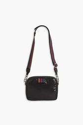 Forever Nylon Black Camera Bag Black front worn view
