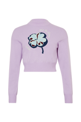 Long-Sleeved Crew-Neck Jumper Lilac front view