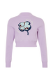 Intarsia Clover Print Cashmere Knit Crew-Neck Sweater Lilac front view
