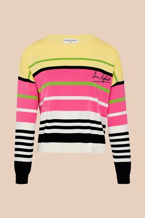Pull logo Sonia Rykiel colorblock femme Multico vue de face