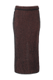 Jupe crayon longue lurex femme Raye noir/bronze vue de face