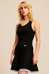 Robe débardeur ajustée maille torsadée femme Noir vue de détail 2