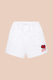 Short motif bouche femme Blanc vue de face