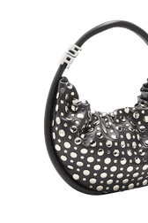Domino Medium Leather with studs bag Black details view 2