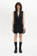 Cool Wool Sleeveless Tailored Dress Black front worn view