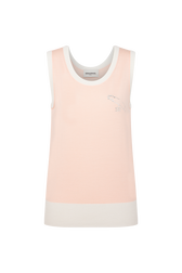 Pin sleeveless sweater Peach front view