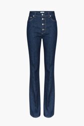 Flare High Waist Jeans Baby blue front view