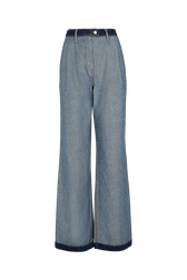 Pleated jeans Raw front view