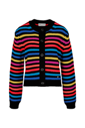Cardigan Big Poor Boy rayé femme Multico raye rf vue de face