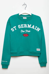 Printed Girl Oversize Cropped Sweater - Bonton x Sonia Rykiel Green details view 6