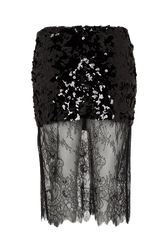 Sequined Midi Skirt Black back view